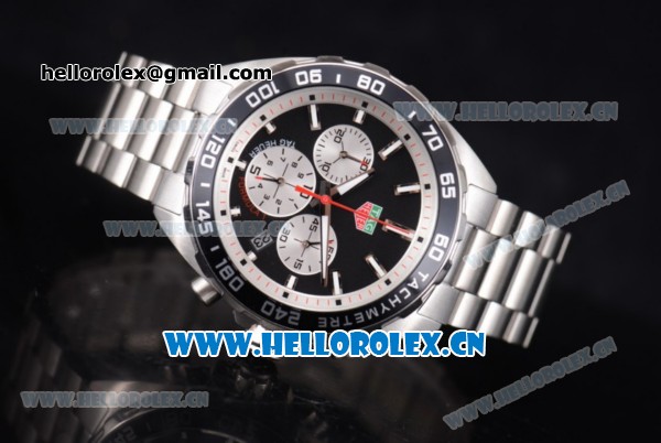 Tag Heuer Formula 1 Miyota Quartz Stainless Steel Case/Bracelet with Black Dial and Stick Markers - Click Image to Close